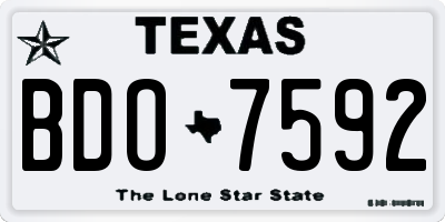 TX license plate BDO7592