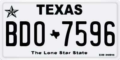 TX license plate BDO7596