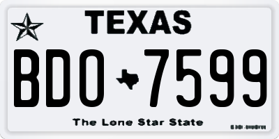 TX license plate BDO7599