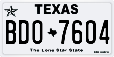 TX license plate BDO7604