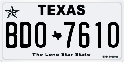 TX license plate BDO7610