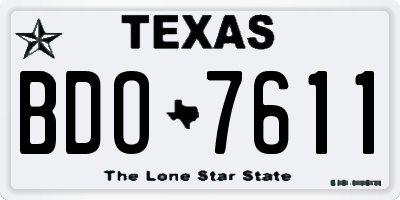 TX license plate BDO7611