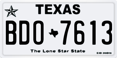 TX license plate BDO7613