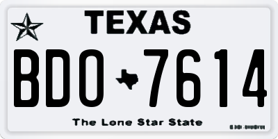 TX license plate BDO7614