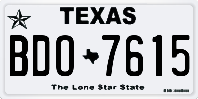 TX license plate BDO7615