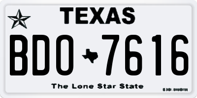 TX license plate BDO7616