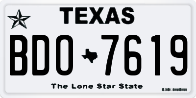 TX license plate BDO7619