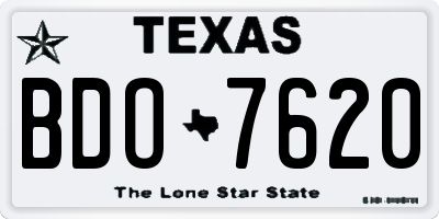 TX license plate BDO7620