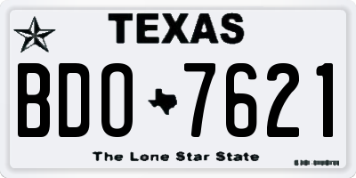 TX license plate BDO7621
