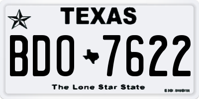 TX license plate BDO7622