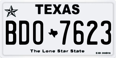 TX license plate BDO7623