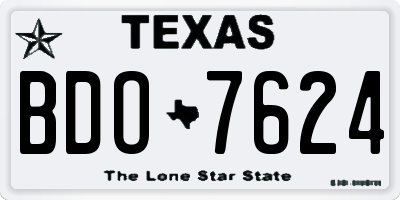 TX license plate BDO7624