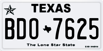TX license plate BDO7625