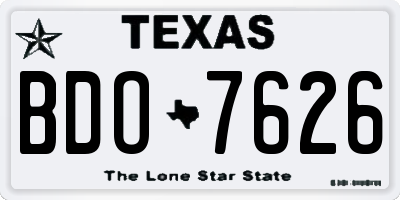 TX license plate BDO7626