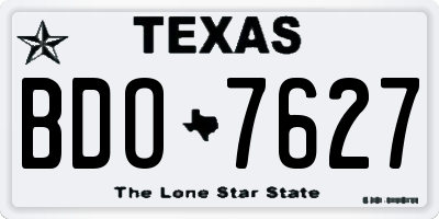 TX license plate BDO7627