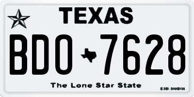 TX license plate BDO7628