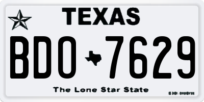 TX license plate BDO7629