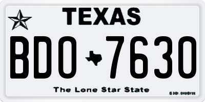 TX license plate BDO7630