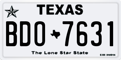 TX license plate BDO7631