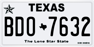 TX license plate BDO7632