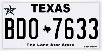 TX license plate BDO7633