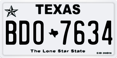 TX license plate BDO7634
