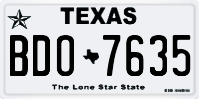 TX license plate BDO7635
