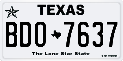 TX license plate BDO7637