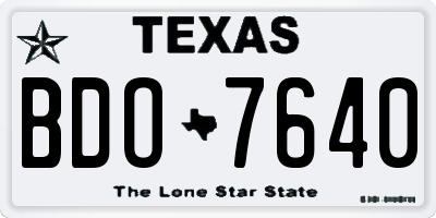 TX license plate BDO7640