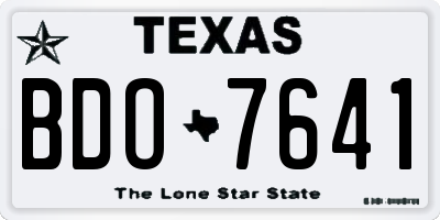 TX license plate BDO7641