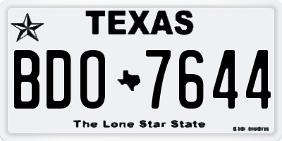 TX license plate BDO7644