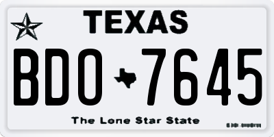 TX license plate BDO7645