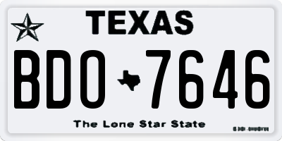 TX license plate BDO7646
