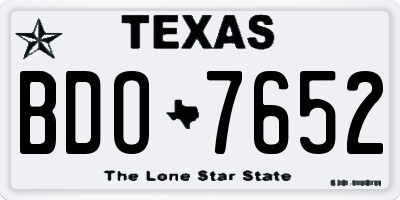 TX license plate BDO7652