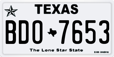 TX license plate BDO7653