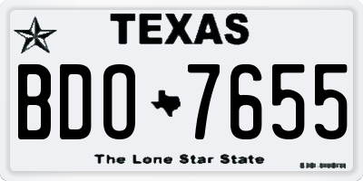 TX license plate BDO7655