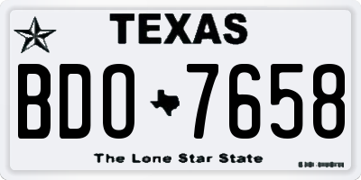 TX license plate BDO7658