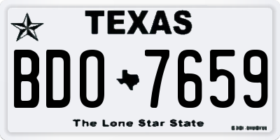 TX license plate BDO7659