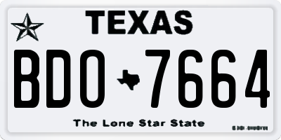 TX license plate BDO7664