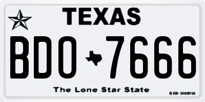 TX license plate BDO7666