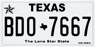 TX license plate BDO7667