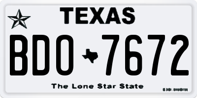 TX license plate BDO7672