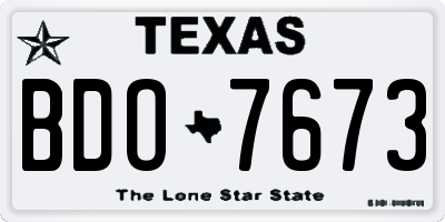 TX license plate BDO7673