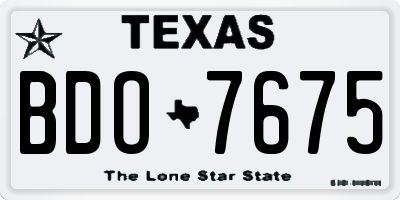 TX license plate BDO7675