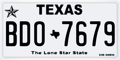 TX license plate BDO7679