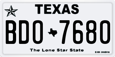 TX license plate BDO7680