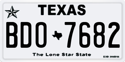 TX license plate BDO7682