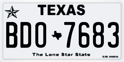 TX license plate BDO7683