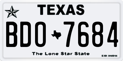 TX license plate BDO7684