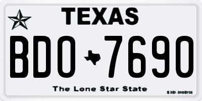 TX license plate BDO7690